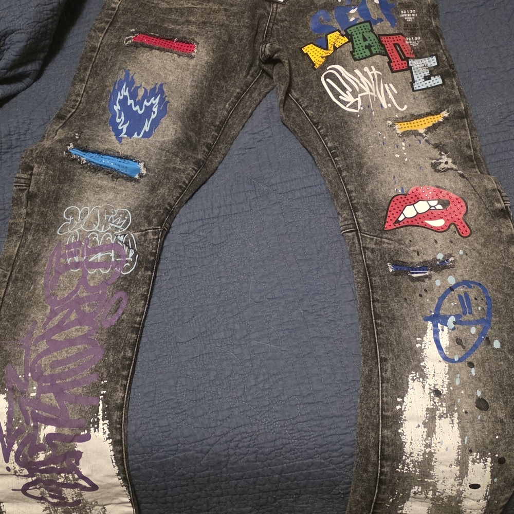Graphic Patchwork Jeans